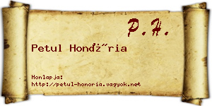 Petul Honória névjegykártya